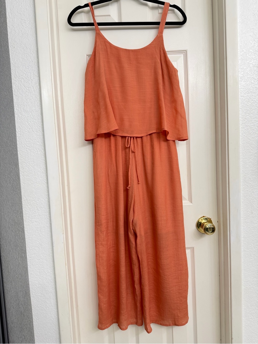 7016 NAIF Coral Orange Sleeveless Wide-Leg Jumpsuit